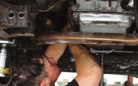 person working under the car